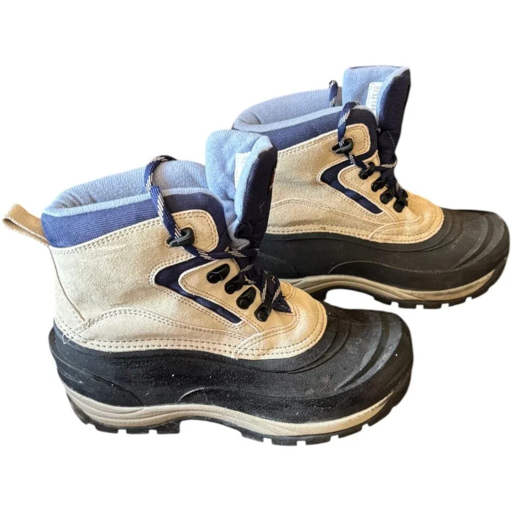 Ozark Trail Eagle 5 Thermolite Tan/ Navy Winter Snow‎ Boots Women USA 9 EUR 41